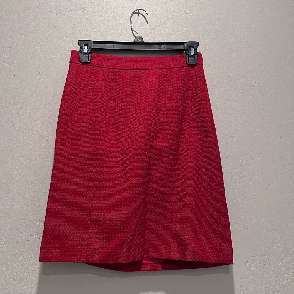 NWT Ann Taylor Red Wool Pencil Skirt Size 00 Petite